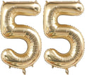 Light Gold Number 55 Foil Balloons 40 Inch White Gold 66 Mylar Balloon | 55th by ANGEL+Q+HOUSE