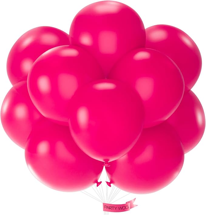 PartyWoo Hot Pink Balloons 20pcs Magenta Fuchsia Color 18 Inch | Balloons by PartyWoo