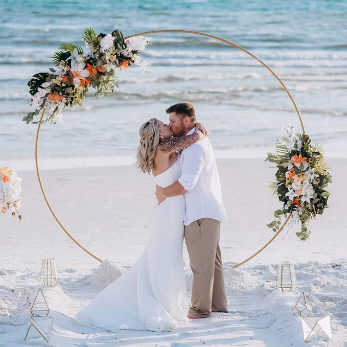 Round Backdrop Stand 7.2FT Arch Balloon Golden Metal Circle Garland Frame - Image 5