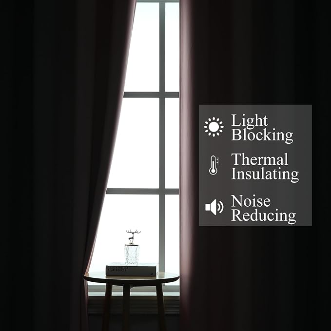 Ombre Gray and Pink Blackout Curtains 63 Inch Length 2 Panels, Full Light - Image 3