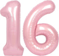 SUWEN 40 Inch Pink Large 16 Number Balloons Big Foil Helium Number Balloons 0-9 by SUWEN