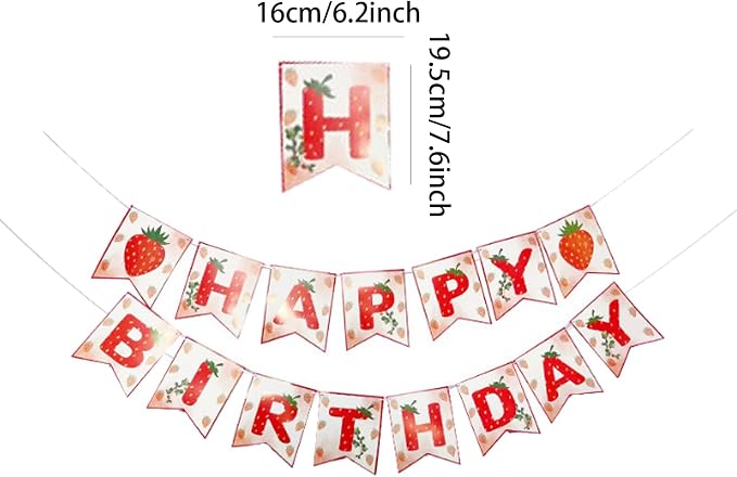 MEETINGU Strawberry Birthday Banner - Image 2