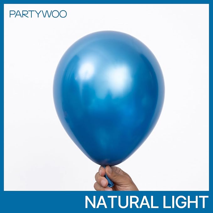 PartyWoo Metallic Blue Star Spike Navy Balloons 110pcs Different Sizes | 18 12 - Image 2