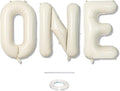 40 Inch Beige One Balloons for 1st Birthday, Cream White Sand One Balloon by Lingqiang