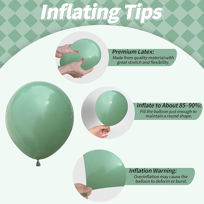 Sage Green and White Balloons, Neutral Dusty Olive Green White Beige Cream - Image 6