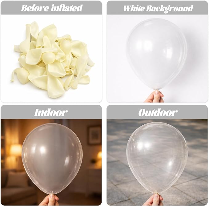 Voircoloria 90pcs Clear Balloons Garland Arch Kit, 18 12 10 5 Inch | - Image 3