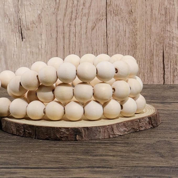 Sivya 58in Farmhouse Beads Wood Bead Garland - Image 4