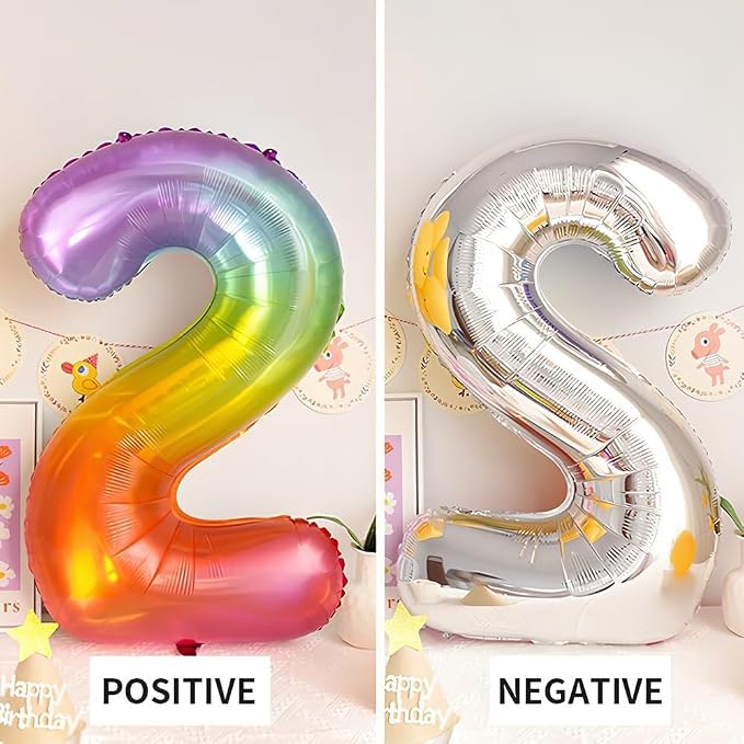Rainbow Number 2 Balloon 40 Inch Rainbow 2 Balloon Giant Helium Foil Number 0 - Image 7