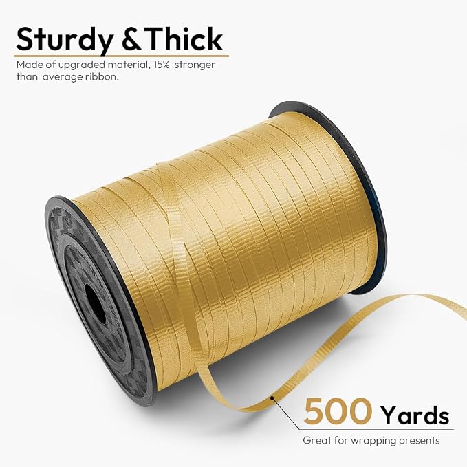 500 Yards Curling Ribbon for Gift Wrapping, 3/16" Balloon String for Christmas - Image 2