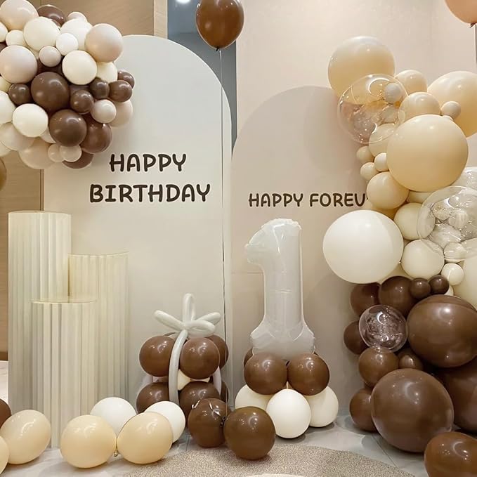 MEBAY Boho Brown White Nude Balloon Garland Arch Kit - Image 7