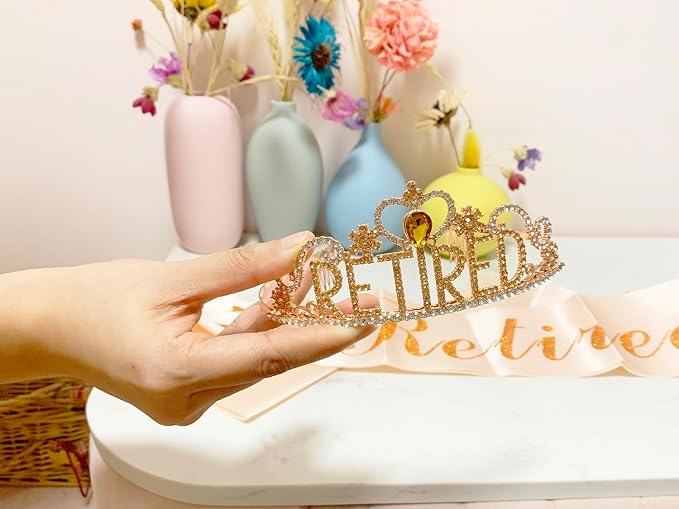 JETKONG Retirement Party Decorations Retired Tiara/Crown, Retired Sash - Image 2