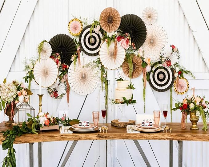 Party Hanging Paper Fans Decoration Set - Image 7
