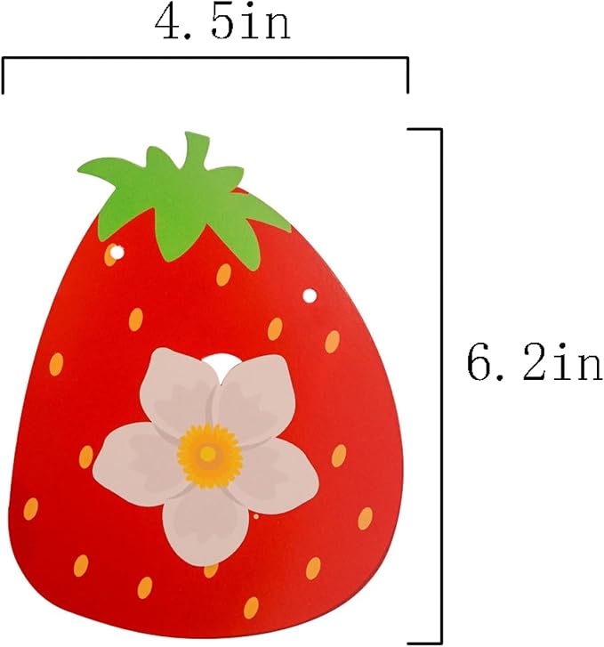 MEETINGU Strawberry Happy Birthday Banner, Strawberry Themed Birthday Party - Image 2