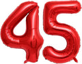 40 Inch Red 45 Balloons Giant Number 45 Balloons Red 45 Birthday Balloons 45th by LHOAVWE