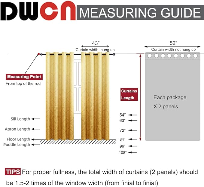 DWCN Ombre Blackout Curtains for Living Room - Image 8