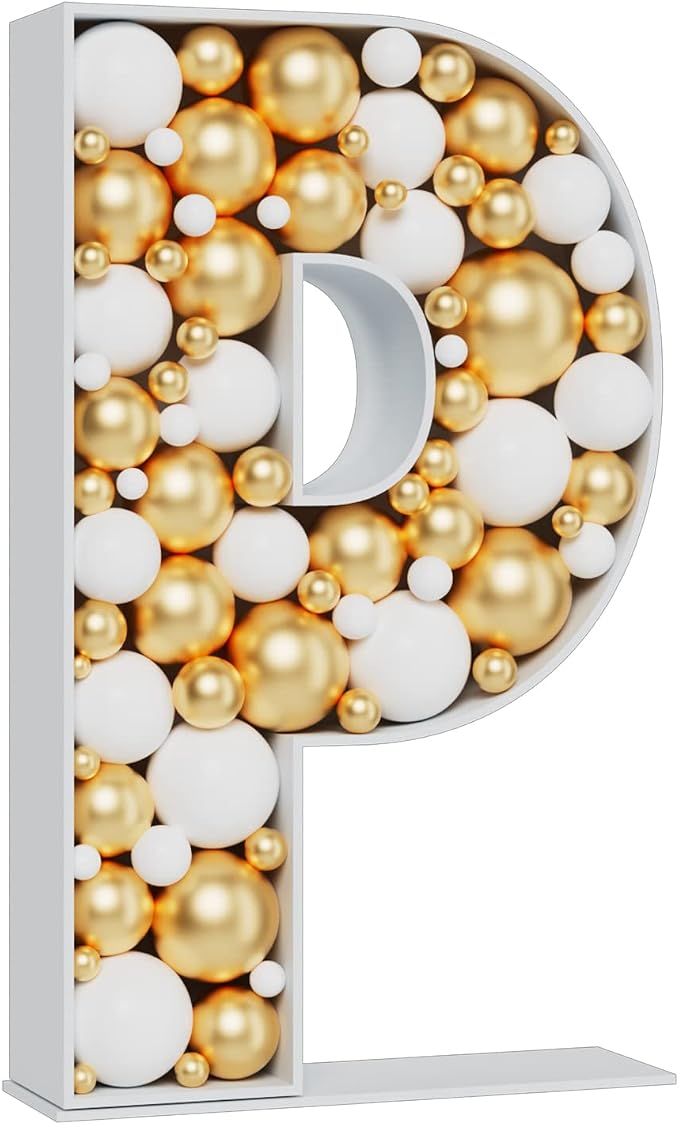 Marquee Letters 3FT Tall Mosaic Balloon Frame Pre-Cut Foam Board Letter P | by MEYSIMOON