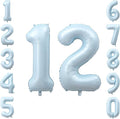 Baby Blue Number 12 Balloon 40 Inch, Foil Sky Pastel Numeral Party Supplies | by Unknown