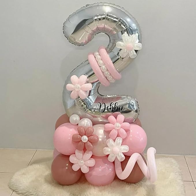 40 inch Silver Number Balloon Giant Foil Helium Balloons Silver Number 2 Balloon - Image 7