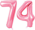 Number 74 Balloons for 74th Birthday Party Decorations, 0-100 Large No.74 by Joycard