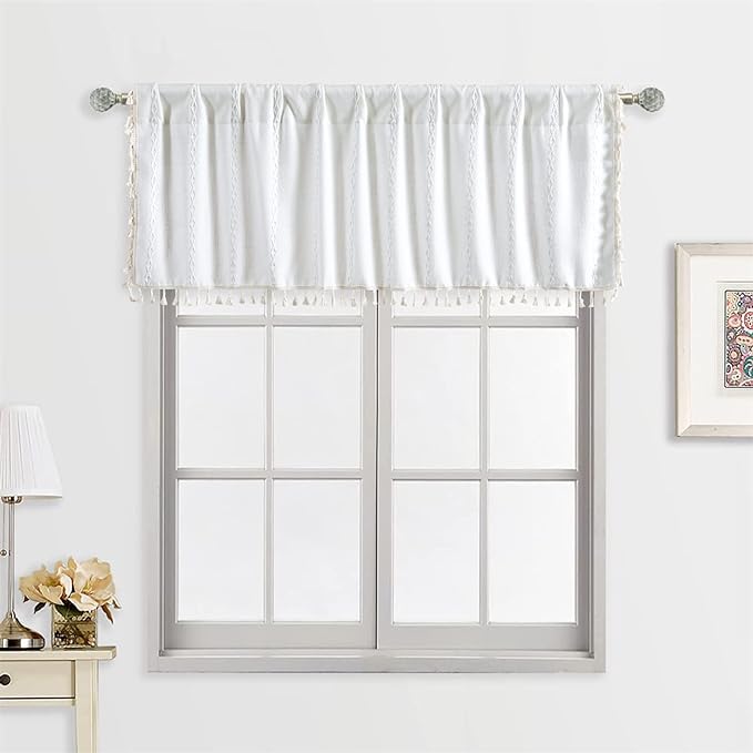 RoomTalks White Boho Kitchen Valances by RoomTalks
