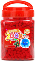Iooleem Red Pom Poms, Small Size, Pom Poms by IOOLEEM