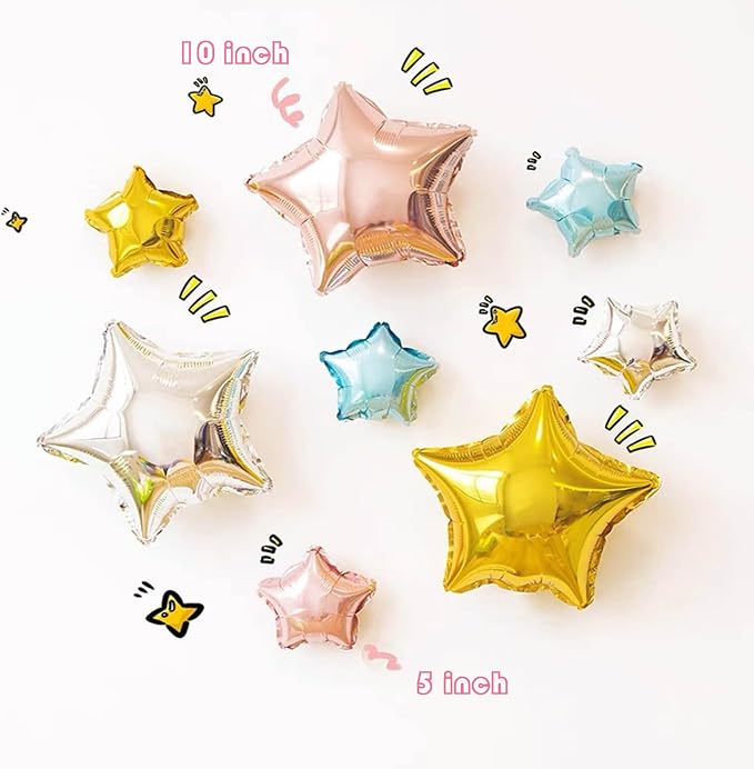 Silver Star Balloons, 50 Pieces 10" Star Balloons, PSKJATIN 50 Pieces 10" Star - Image 3