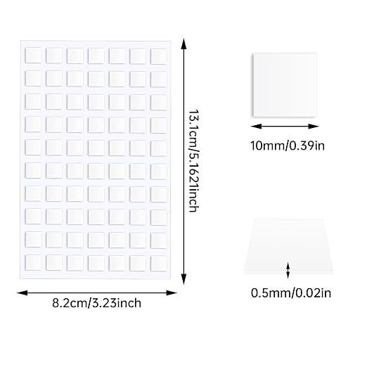 JANYUN 280 Pcs Sticky Dots, 10 mm Square Putty Clear Double Sided Tape | Sticky - Image 2