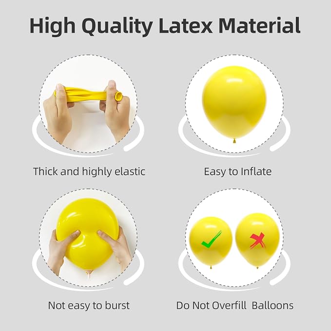 Yellow Balloons Different Sizes 135pcs 18 12 10 5 Inch Yellow Balloon Arch Kit - Image 3