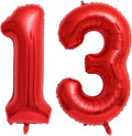 40 Inch Red 13 Number Balloons Giant 13 or 31 Balloons Red Birthday 13 Balloons by LHOAVWE