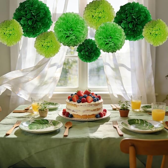 18pcs Decorative Tissue Paper Pom Poms of 14in - Image 7