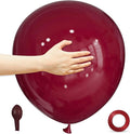 18 Inch Burgundy Balloons 12 Pack Big Thick Latex Dark Ruby Large Retro Wine by ASIYUHY