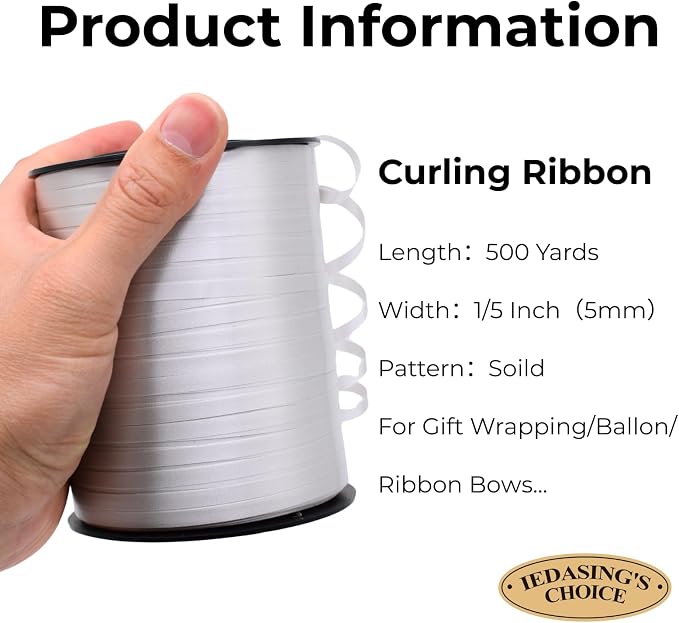 Curling Ribbon Gold Ribbon for Gift Wrapping 500 Yards x 1/5" Wide | Balloon - Image 2