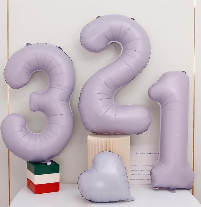 Pastel Purple 11 Number Balloons, 40 Inch Light Purple 11 Balloons Large Helium - Image 2