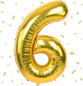 40 inch Gold Number Balloon Giant Foil Helium Balloons Gold Number 6 Balloon by Yeodong