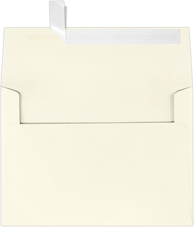 LUXPaper A7 Invitation Envelopes | Peel & Press | 5 1/4" x 7 1/4" | Natural | 80lb. Text | 30% Recycled | 50 Qty