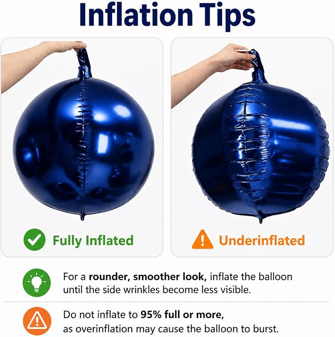 Black Blue Silver Round Balloons - Image 4