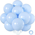 Pastel Blue Balloons 18 Inch 24 Pack Matte Helium Latex Round Balloons by KALOR