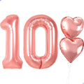 40 inch Rose Gold Girl birthday decorations, 10 Birthday Balloons Happy by Unknown