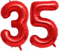 40 Inch Red 35 Balloons Giant Number 35 Balloons Red 35 Birthday Balloons 35th by LHOAVWE