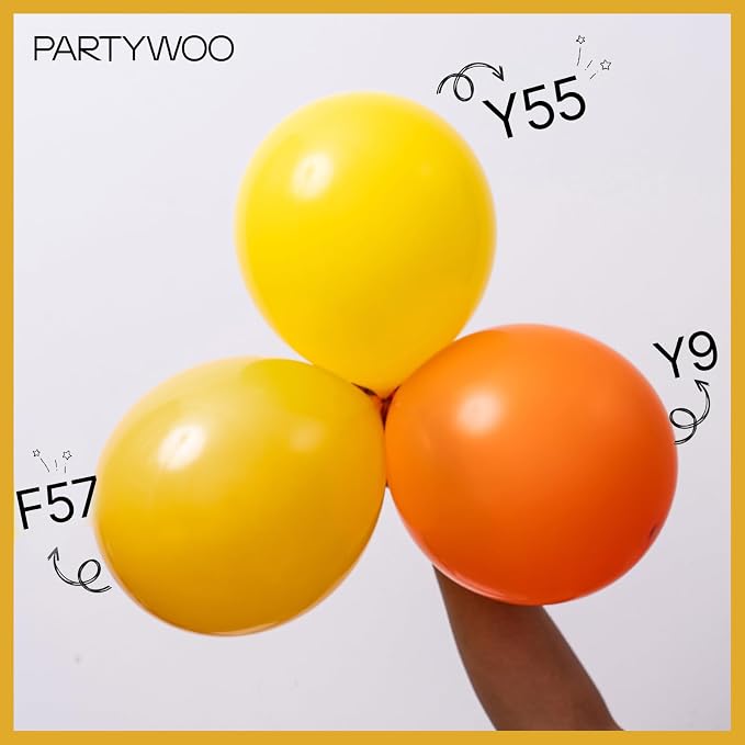 PartyWoo Mustard Yellow fall Latex Helium Birthday Balloons 101pcs | 12 Inch - Image 5