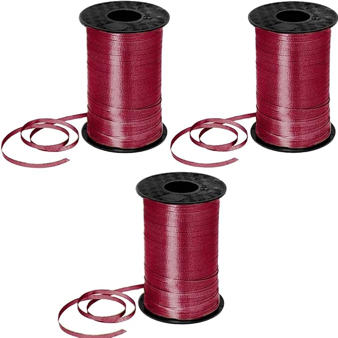 PMU 1500 Yards x 3/16in Burgundy Crimped Curling Ribbon String by PMU