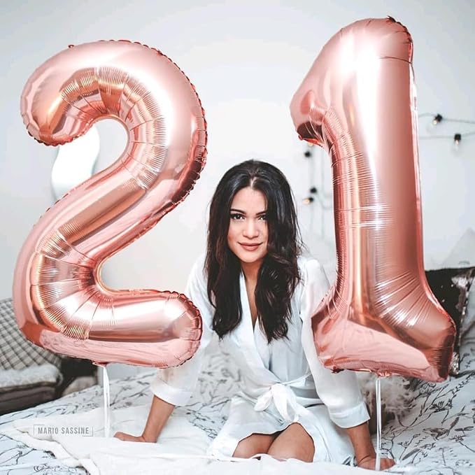40 Inch Number 10 Balloon for 10th Year Old Birthday Decorations, Rose Gold | - Image 3