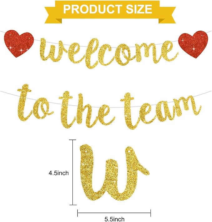BEISHIDA Welcome to The Team Banner, NO DIY, Office Party Decorations - Image 2
