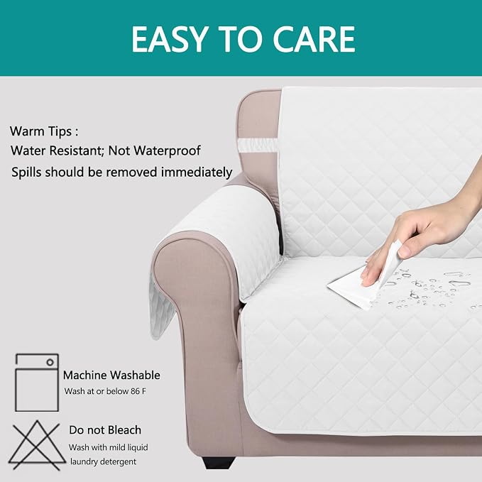 U-NICE HOME Reversible Oversized 28''Chair Covers, Pet Friendly, Elastic Straps - Image 4
