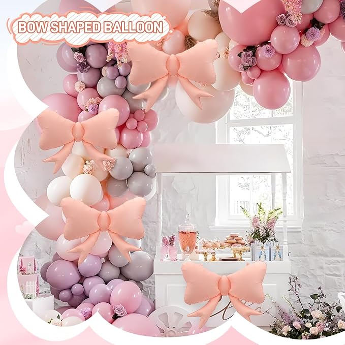 4pcs Jumbo Oversized Ribbon Balloons Coquette Bow Balloons Bow Party Coquette - Image 2