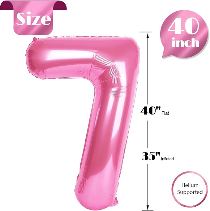 Pink Number 7 Balloon 40 Inch - Image 5