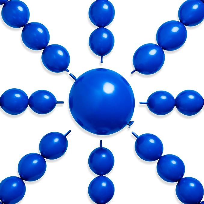 PartyWoo Royal Blue Linking Balloons 100pcs 12 Inch Dark Blue Link Balloons | by PartyWoo