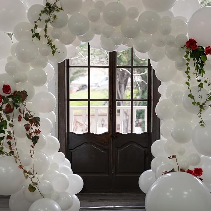 White Balloons - 12 inch 100pcs Latex - Round White Birthday Balloons - Image 3