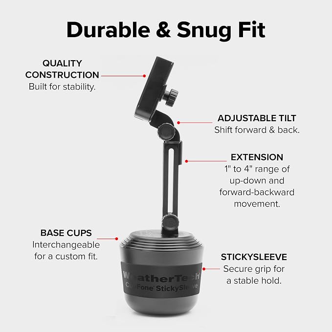 WeatherTech CupFone with Extension – Adjustable, Universal Cup Holder Cell - Image 6