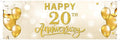 Large Happy 20th Anniversary Banner Twenty Themed Garden Backdrop Banner by WeBenison